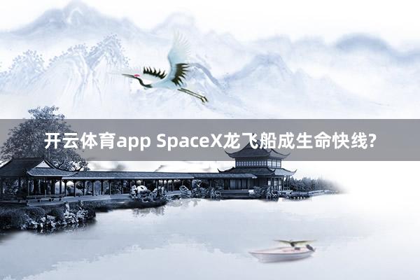 开云体育app SpaceX龙飞船成生命快线?