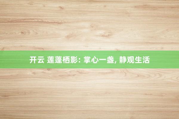 开云 莲蓬栖影: 掌心一盏, 静观生活