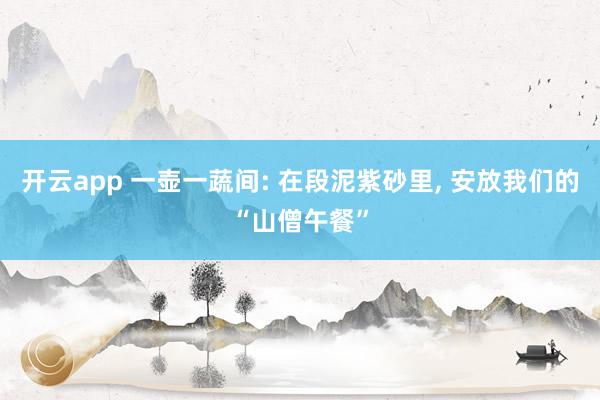 开云app 一壶一蔬间: 在段泥紫砂里, 安放我们的“山僧午餐”
