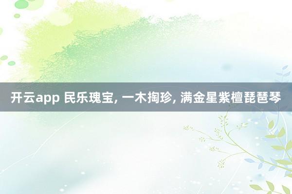 开云app 民乐瑰宝, 一木掏珍, 满金星紫檀琵琶琴