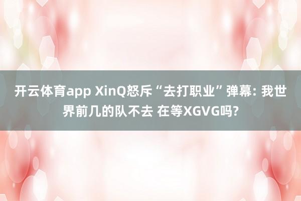 开云体育app XinQ怒斥“去打职业”弹幕: 我世界前几的队不去 在等XGVG吗?
