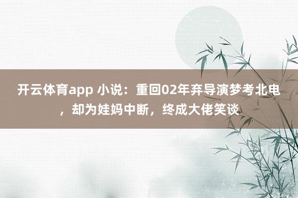 开云体育app 小说：重回02年弃导演梦考北电，却为娃妈中断，终成大佬笑谈