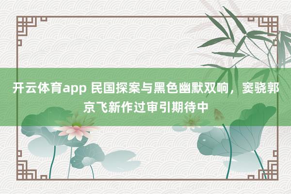 开云体育app 民国探案与黑色幽默双响，窦骁郭京飞新作过审引期待中