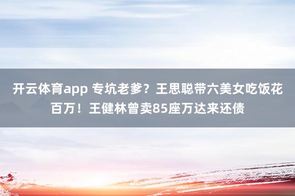 开云体育app 专坑老爹？王思聪带六美女吃饭花百万！王健林曾卖85座万达来还债