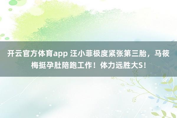 开云官方体育app 汪小菲极度紧张第三胎，马筱梅挺孕肚陪跑工作！体力远胜大S！
