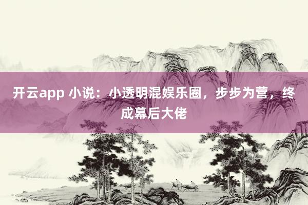 开云app 小说：小透明混娱乐圈，步步为营，终成幕后大佬