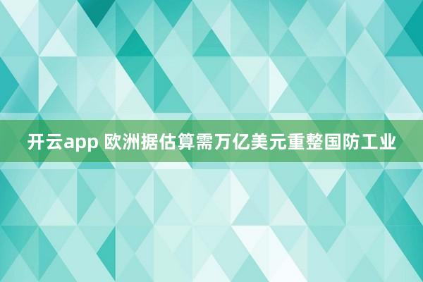 开云app 欧洲据估算需万亿美元重整国防工业