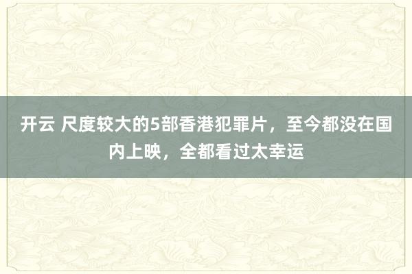开云 尺度较大的5部香港犯罪片,至今都没在国内上映,全都看过太幸运
