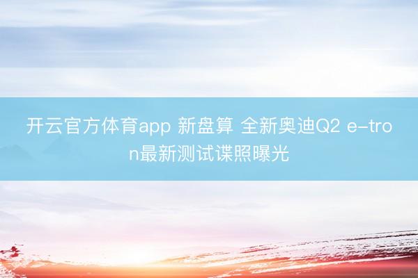 开云官方体育app 新盘算 全新奥迪Q2 e-tron最新测试谍照曝光