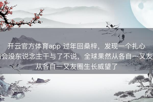 开云官方体育app 过年回桑梓,发现一个扎心格局:同学约会没东说念主干与了不说,全球果然从各自一又友圈生长威望了
